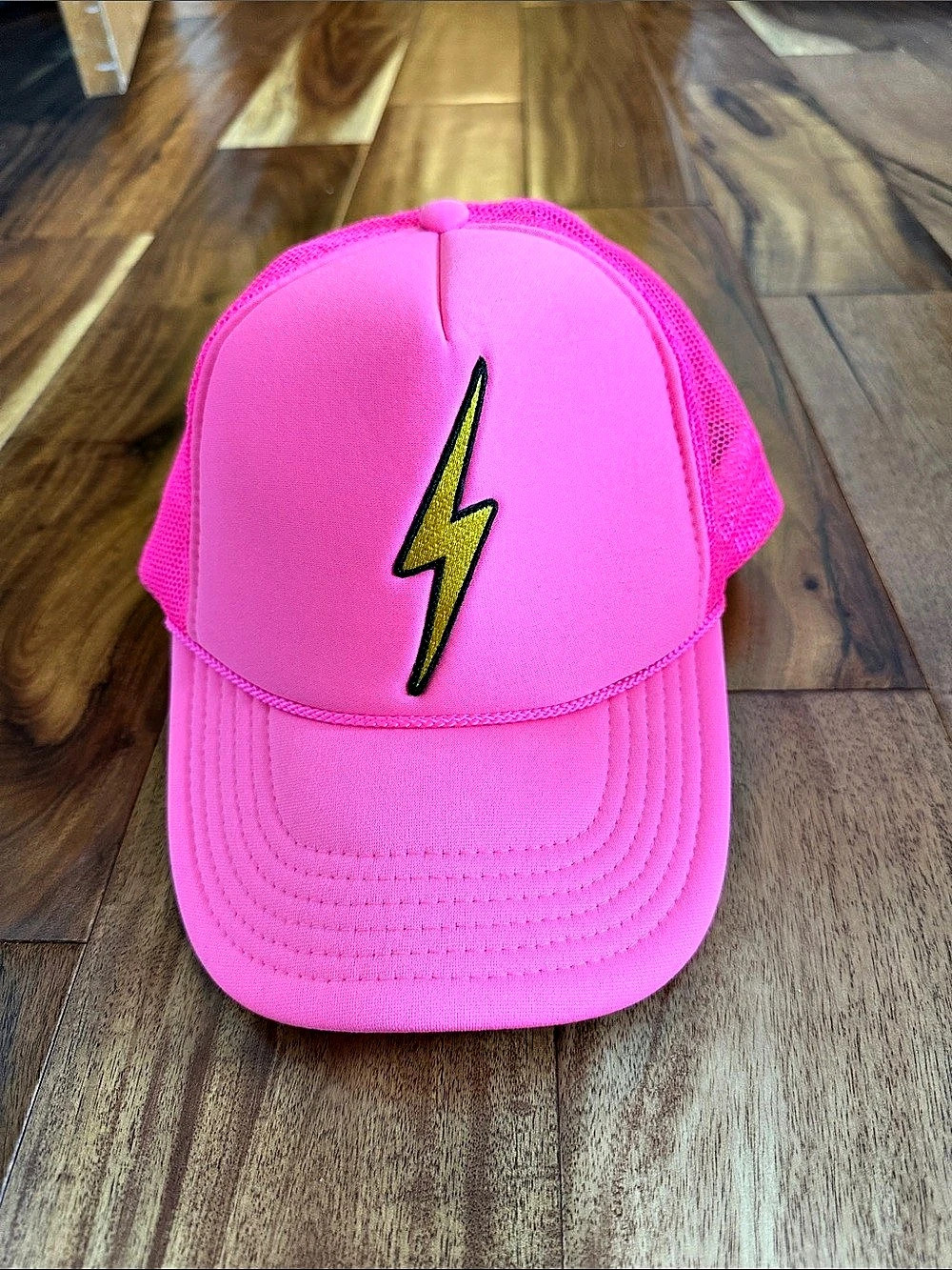 Aviator Nation Vintage Bolt Trucker Hat Pink Like New